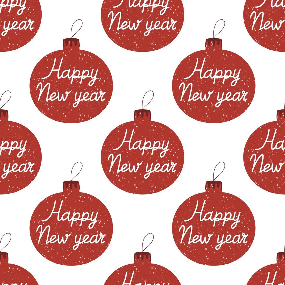 seamless mönster från julgran prydnad gott nytt år bokstäver vektor
