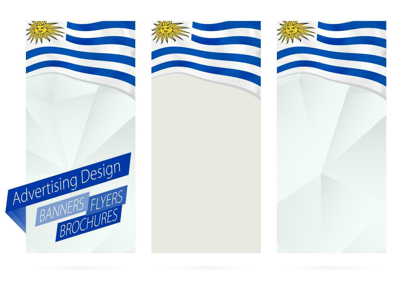 design av banderoller, flygblad, broschyrer med flagga av uruguay. vektor