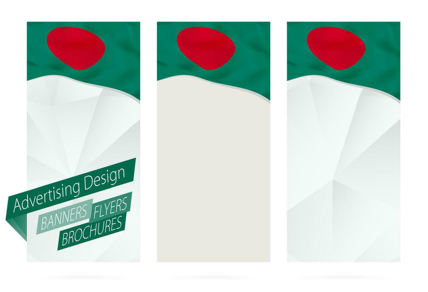 Design von Banner, Flyer, Broschüren mit Flagge von Bangladesch. vektor