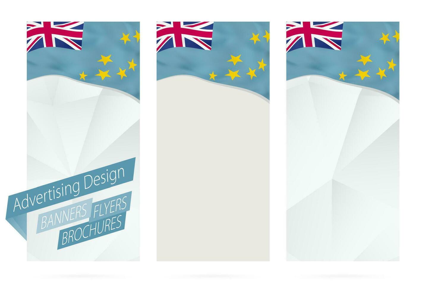 design av banderoller, flygblad, broschyrer med flagga av tuvalu. vektor