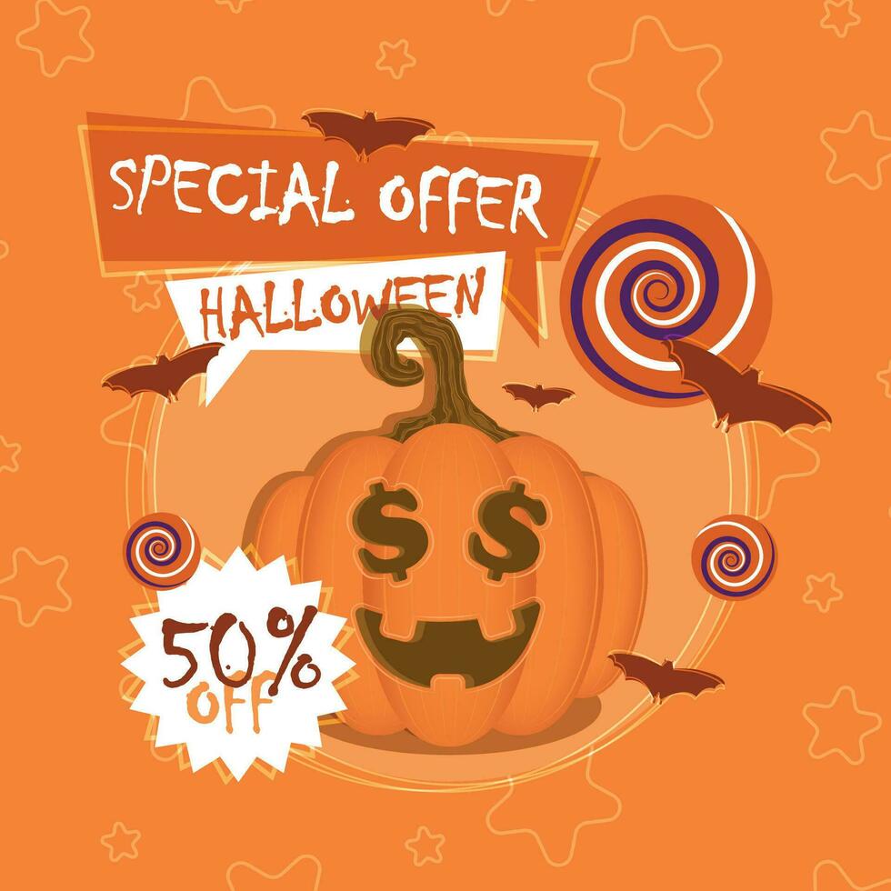 Halloween Besondere Angebot Verkauf Hintergrund Vektor