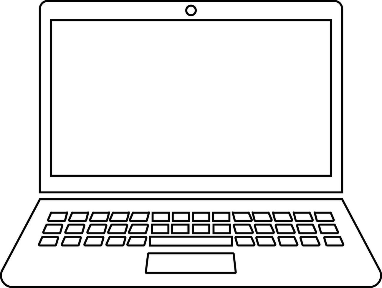 Laptop Computer Symbol im Linie. isoliert auf transparent Hintergrund. Elektronik und Geräte verbunden Computer Laptop, Hardware- lcd Fernseher Zeichen Symbol Vektor zum Apps und Webseite