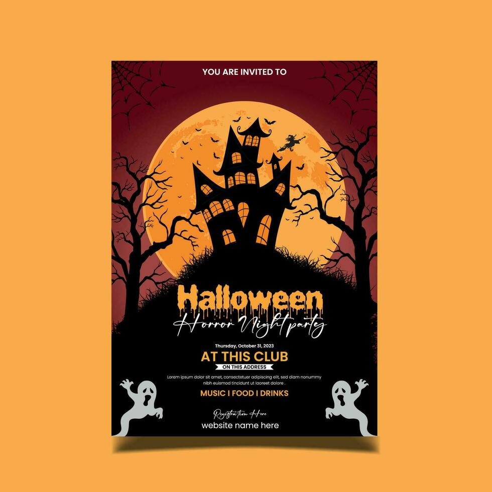 Halloween Party Flyer, Einladungen oder Gruß Karte vektor