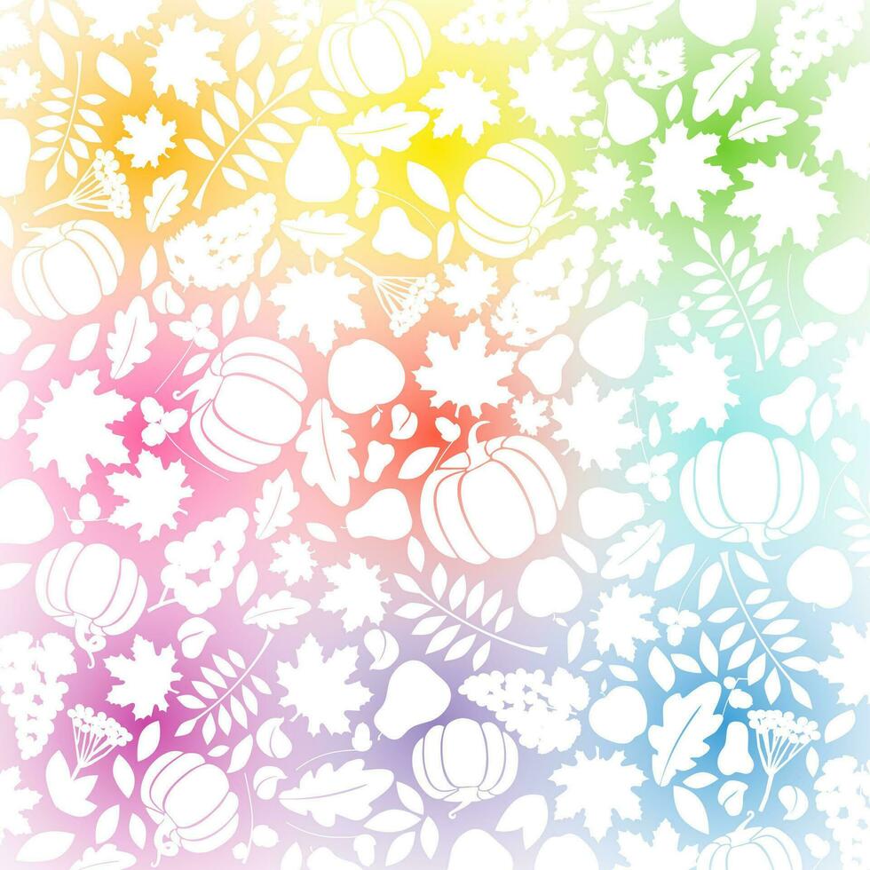 Ernte Hintergrund. eben Design. Spitze Konzept. Herbst Muster. Weiß Textur mit fallen Obst Elemente. bunt Hintergrund. Blumen- Ornament. kreativ Hintergrund mit Ausschnitt Maske. Werbung Vorlage. vektor