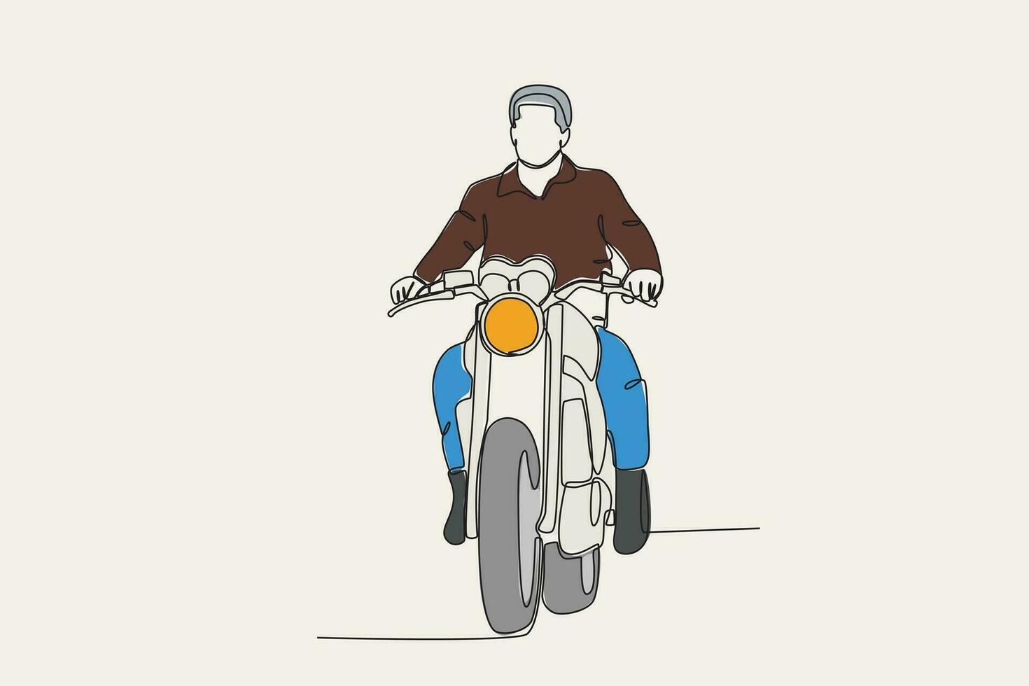 Farbe Illustration von ein Mann Reiten ein Motorrad vektor