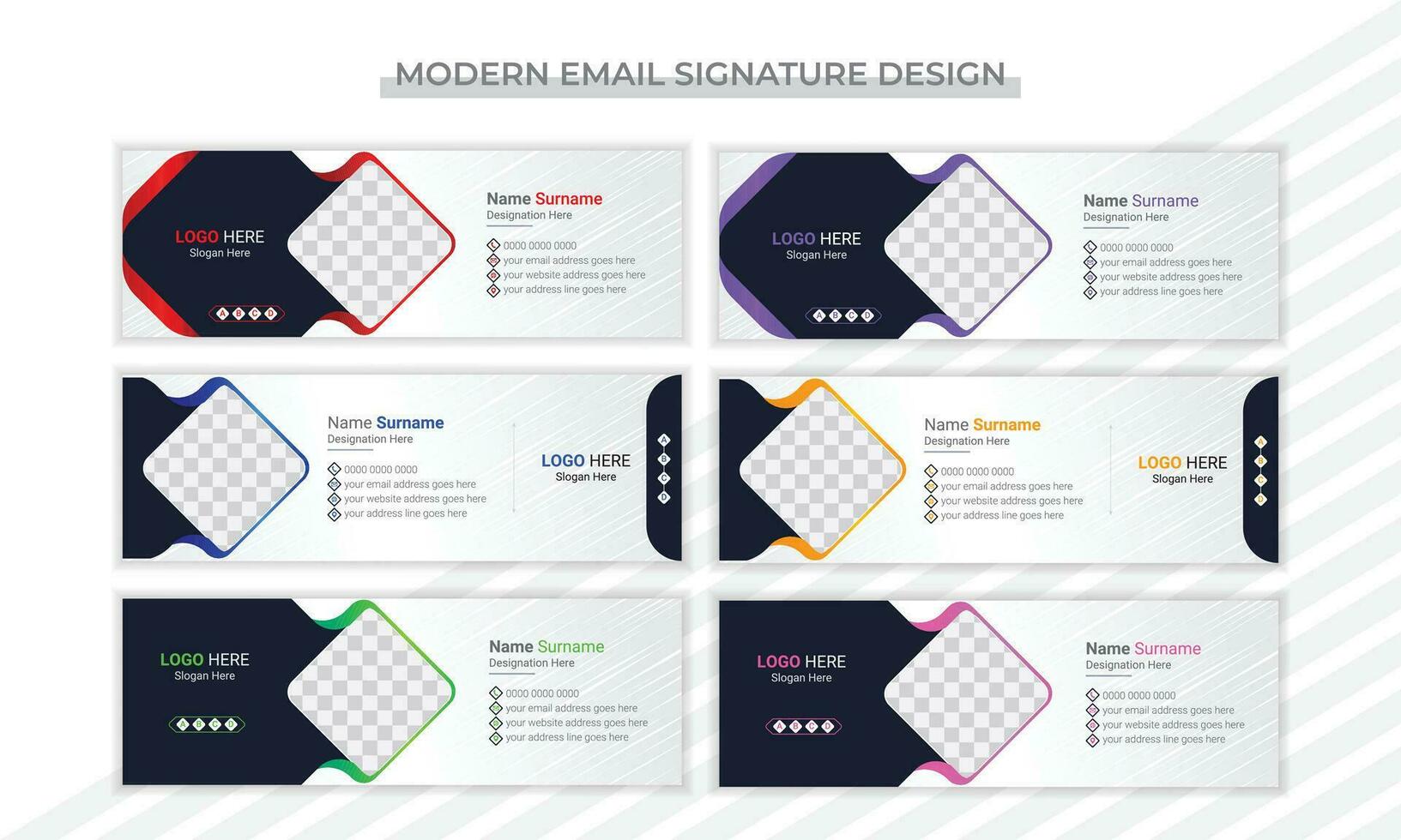 kreativ och företags- e-post signatur design vektor