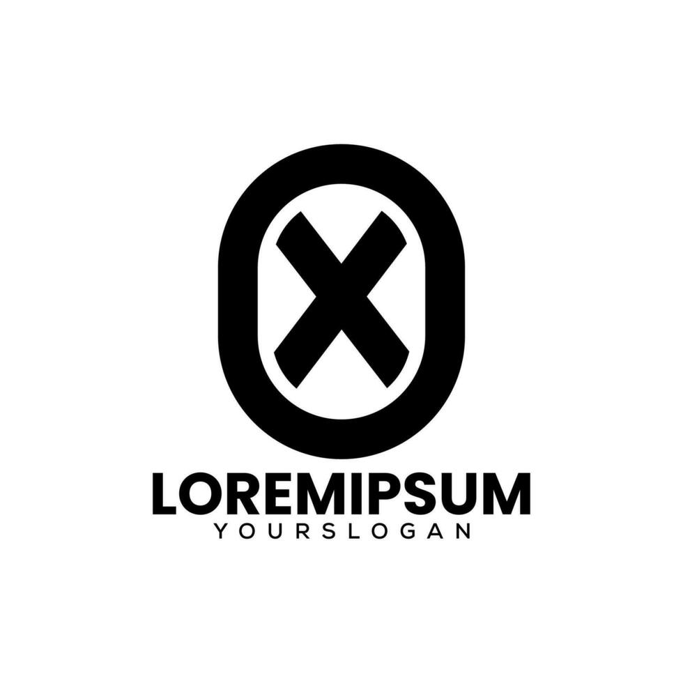 kreativ Brief Ö und x Symbol Logo Design vektor