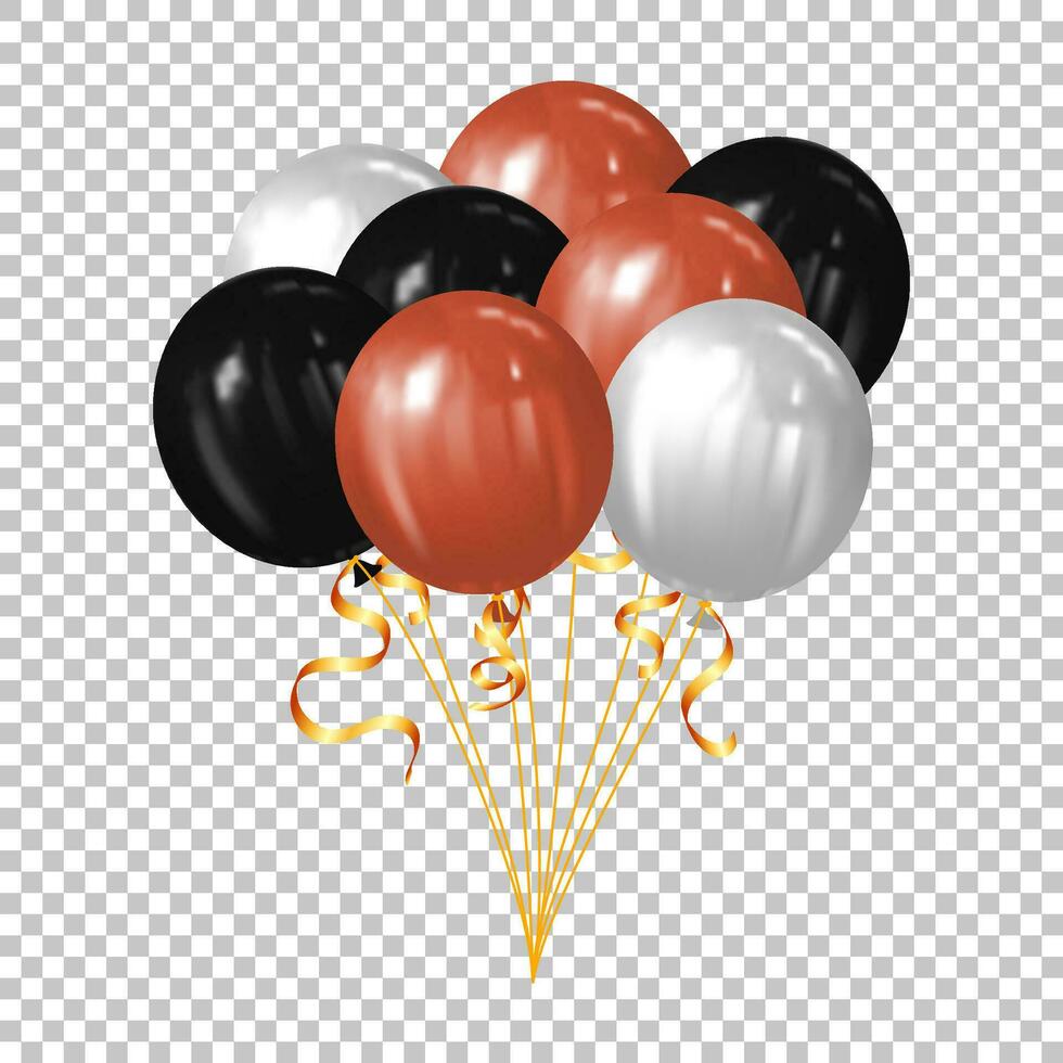 Semester dekorationer och fest begrepp knippa av luft ballonger för halloween över bakgrund vektor