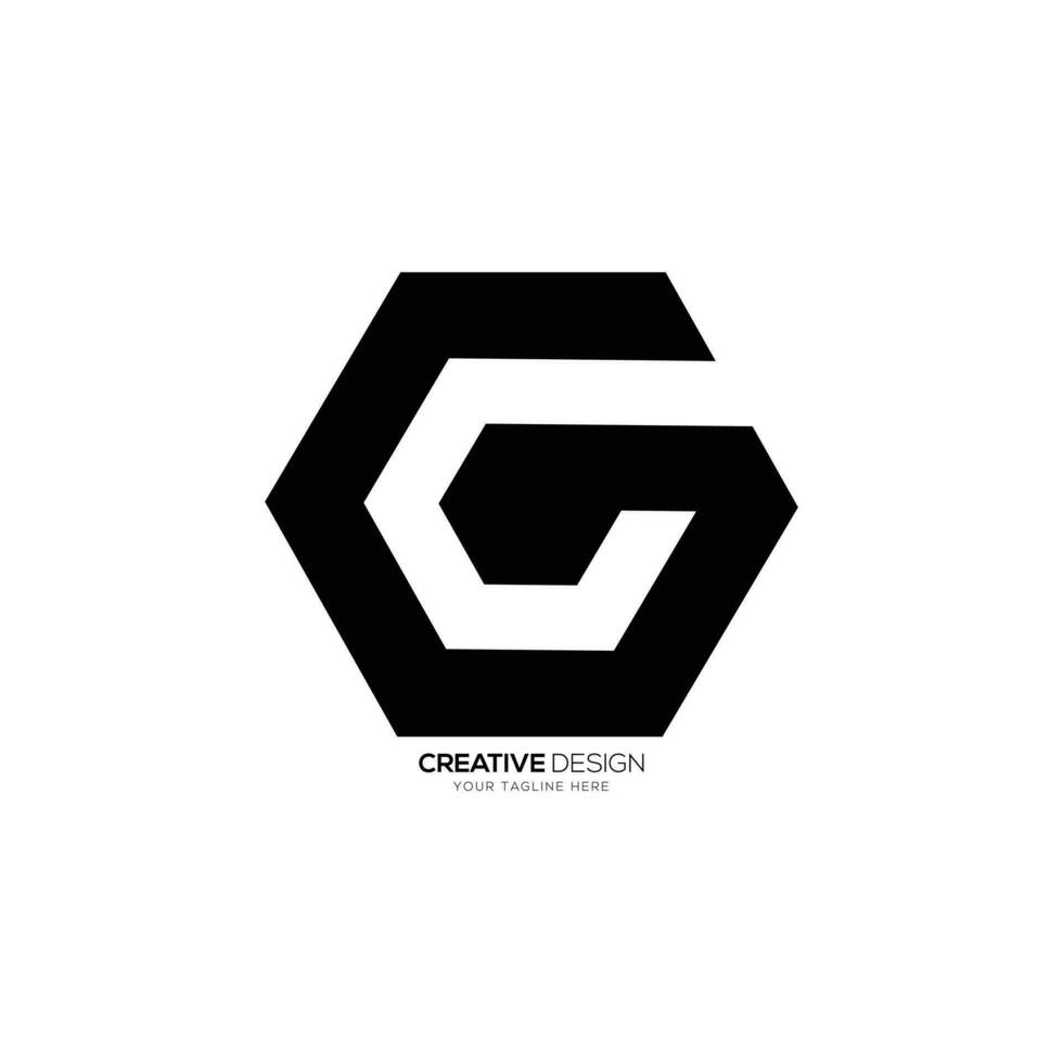 Brief cg oder gc Negativ Raum modern korporativ Geschäft modern einzigartig Typografie Logo vektor