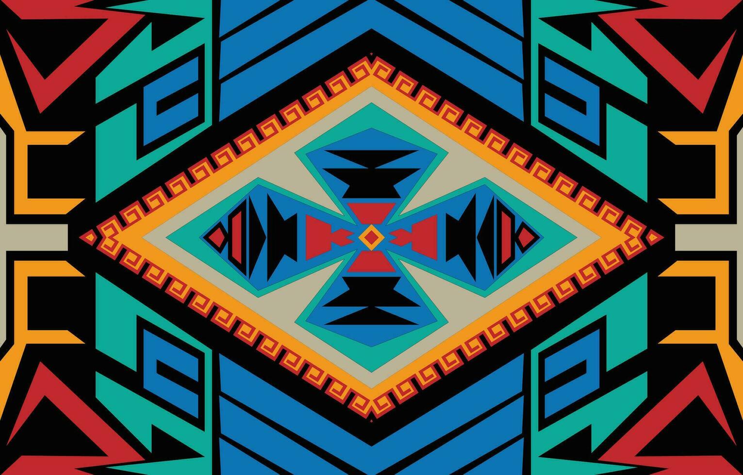 navajo Stammes- Vektor nahtlos Muster. einheimisch amerikanisch Ornament. ethnisch Süd Western Dekor Stil. Boho geometrisch Ornament. Vektor nahtlos Muster. Mexikaner Decke, Teppich. gewebte Teppich