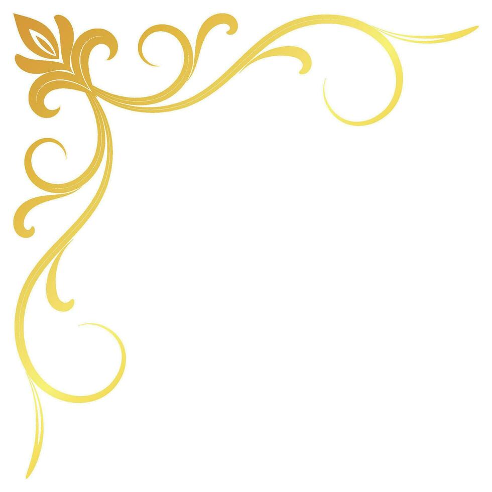 Gold Jahrgang Barock Ecke Ornament retro Muster Antiquität Stil Akanthus. dekorativ Design Element Filigran Kalligraphie. Sie können verwenden zum Hochzeit Dekoration von Gruß Karte und Laser- Schneiden. vektor