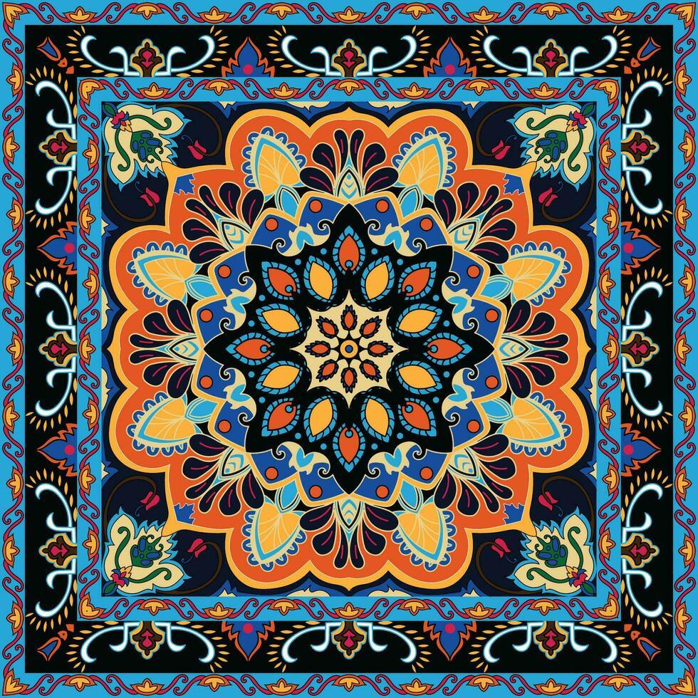 persisk blommig orientalisk traditionell matta golv matta matta mönster bakgrund vektor lätt Färg förändra