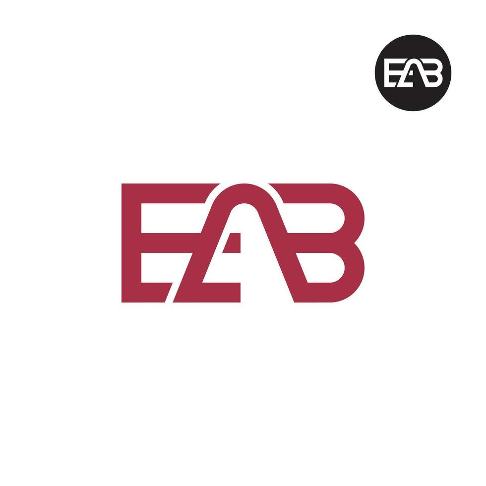 brev eab monogram logotyp design vektor