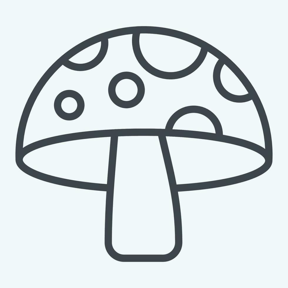 Symbol Pilz. verbunden zu Obst und Gemüse Linie Stil. einfach Design editierbar. einfach Illustration vektor