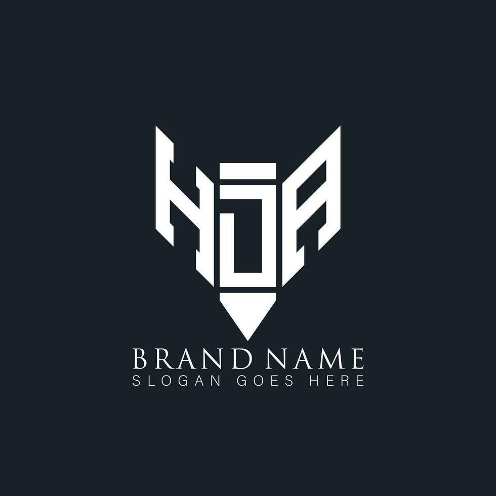 hda Brief Logo. hda kreativ Monogramm Initialen Brief Logo Konzept. hda einzigartig modern eben abstrakt Vektor Brief Logo Design.