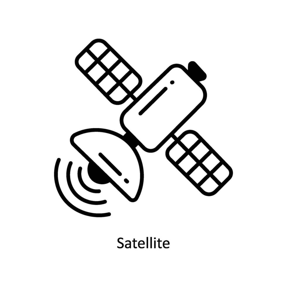 Satellit Gekritzel Symbol Design Illustration. Raum Symbol auf Weiß Hintergrund eps 10 Datei vektor