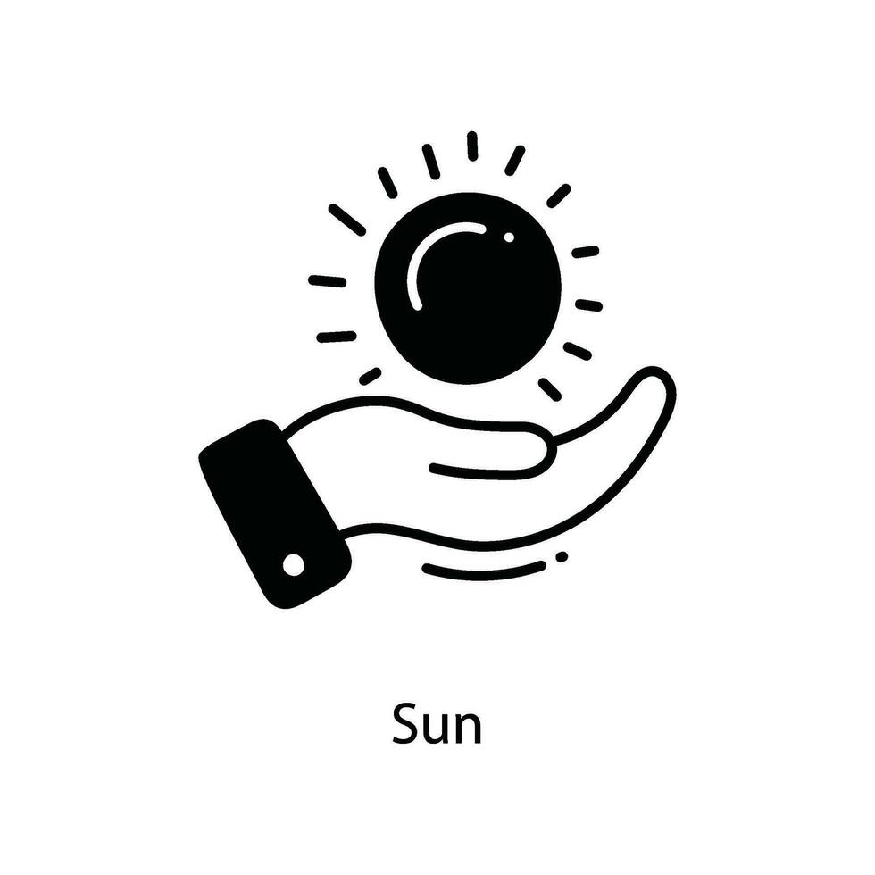 Sol klotter ikon design illustration. lantbruk symbol på vit bakgrund eps 10 fil vektor