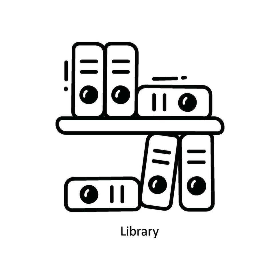 bibliotek klotter ikon design illustration. skola och studie symbol på vit bakgrund eps 10 fil vektor