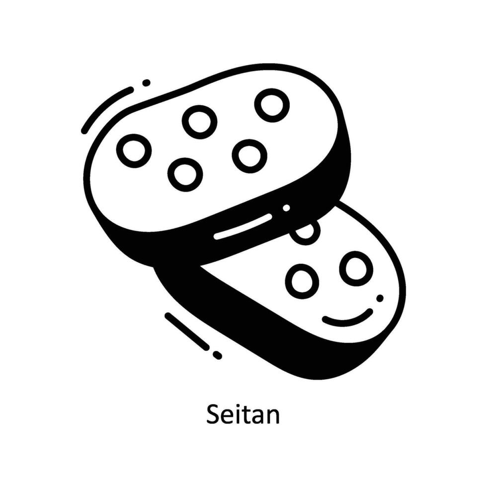 Seitan Gekritzel Symbol Design Illustration. Essen und Getränke Symbol auf Weiß Hintergrund eps 10 Datei vektor