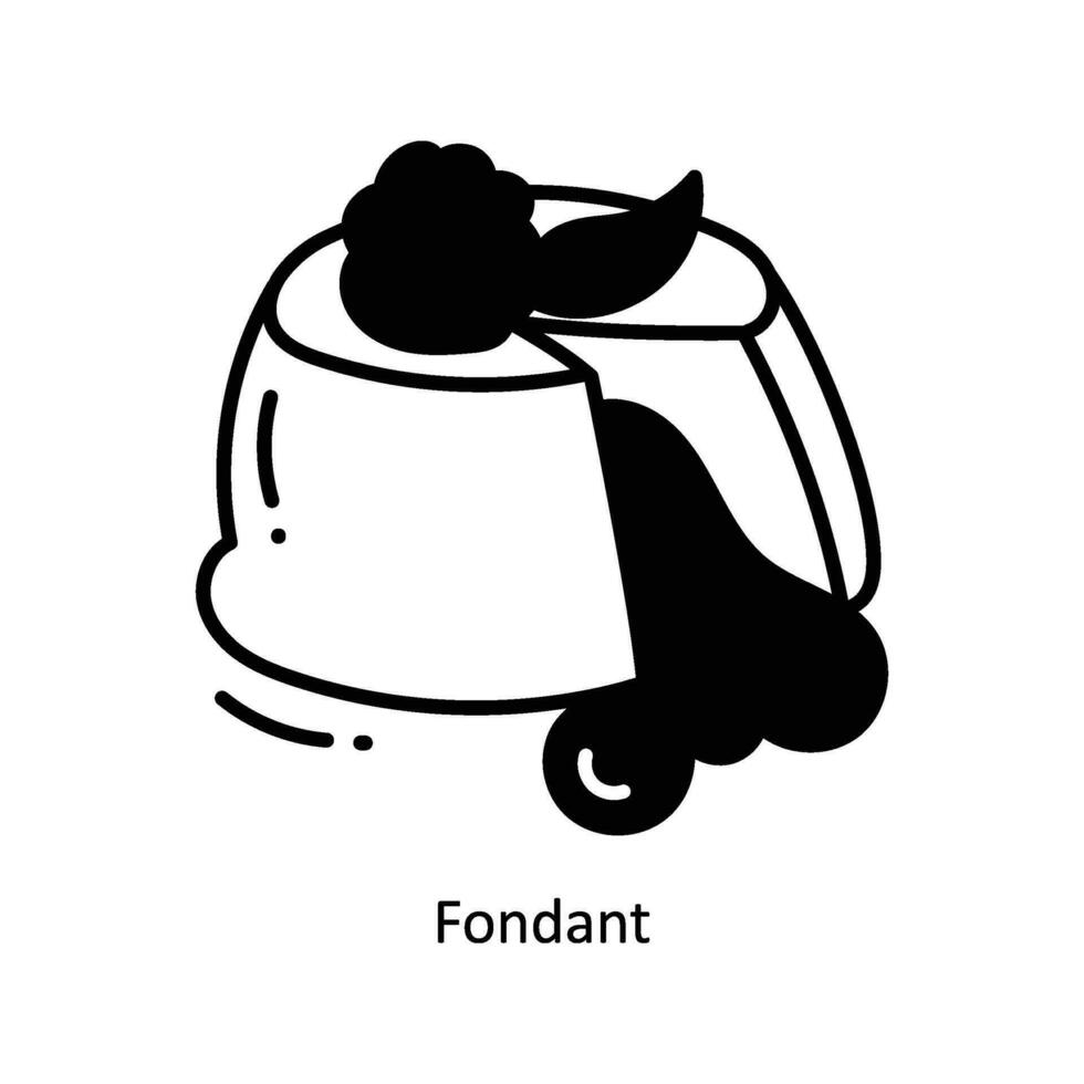 fondant klotter ikon design illustration. mat och drycker symbol på vit bakgrund eps 10 fil vektor