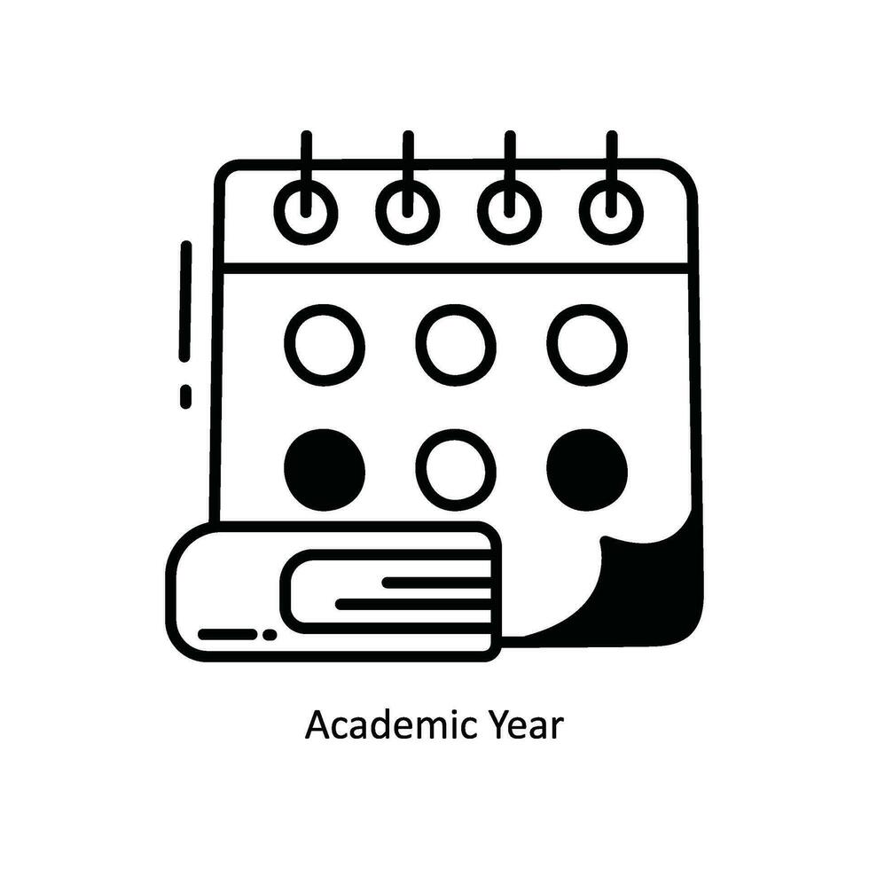 akademisk år klotter ikon design illustration. skola och studie symbol på vit bakgrund eps 10 fil vektor
