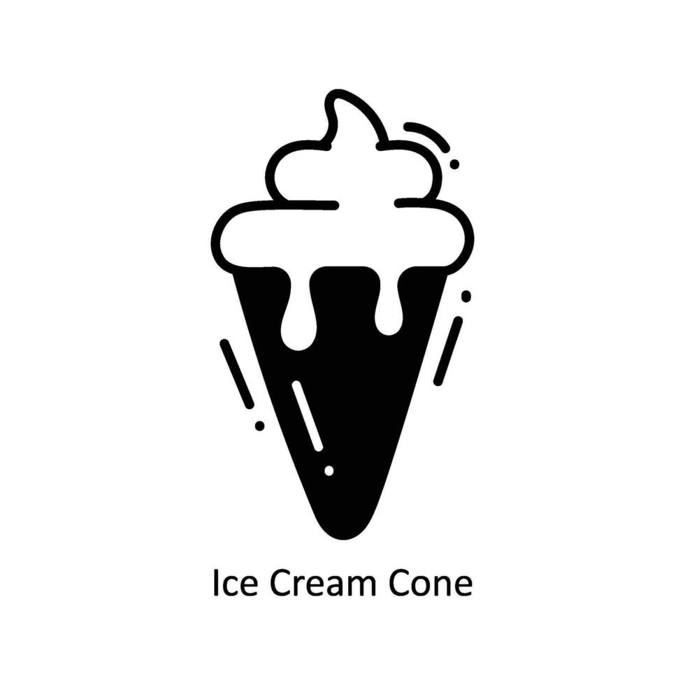 is grädde kon klotter ikon design illustration. mat och drycker symbol på vit bakgrund eps 10 fil vektor