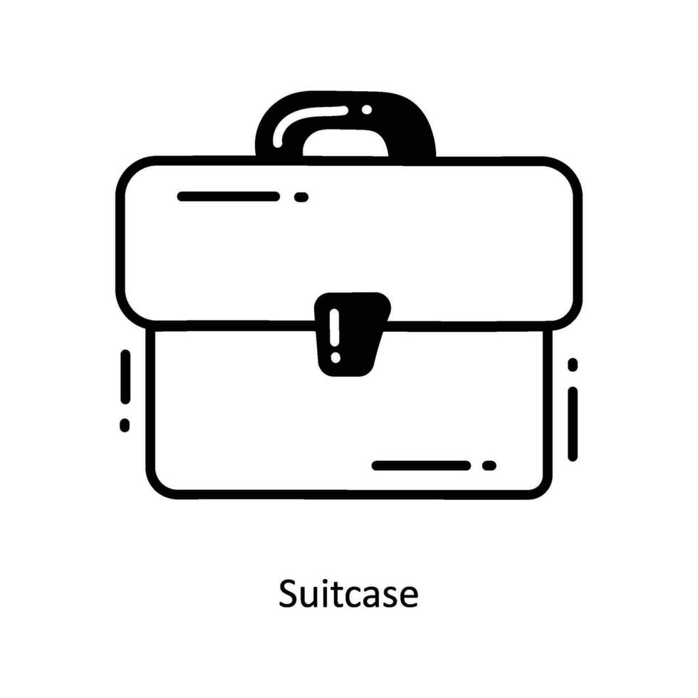 Koffer Gekritzel Symbol Design Illustration. Anfang Symbol auf Weiß Hintergrund eps 10 Datei vektor