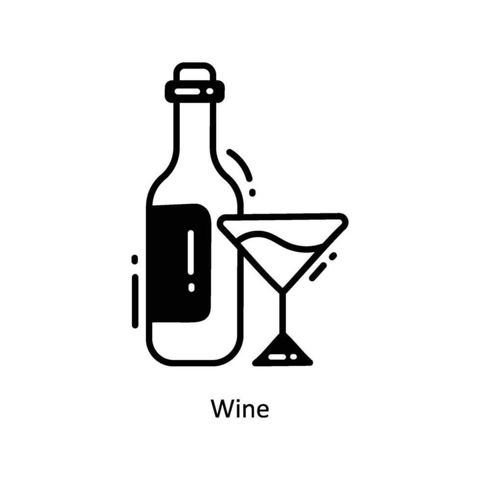 Wein Gekritzel Symbol Design Illustration. Essen und Getränke Symbol auf Weiß Hintergrund eps 10 Datei vektor