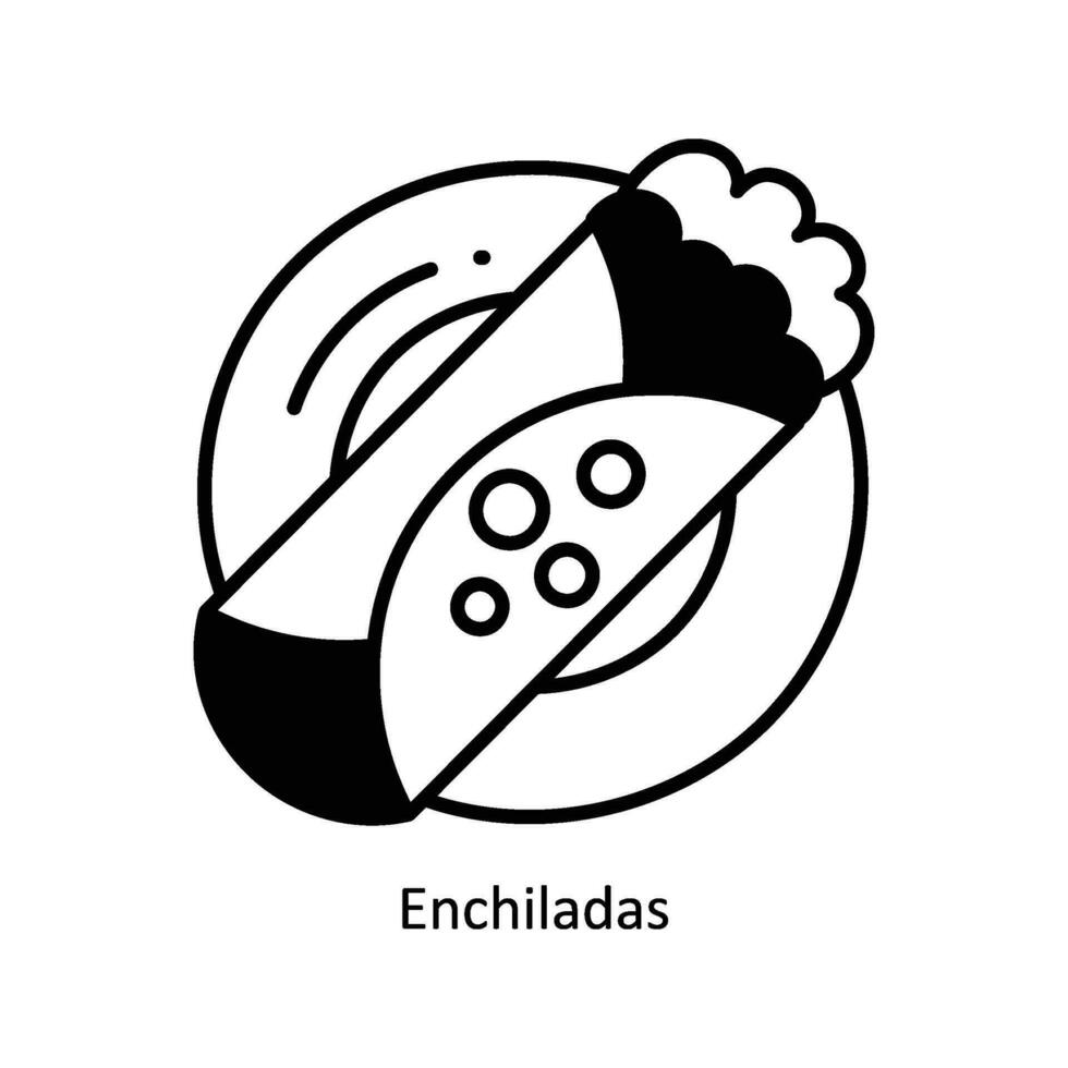 enchilada klotter ikon design illustration. mat och drycker symbol på vit bakgrund eps 10 fil vektor