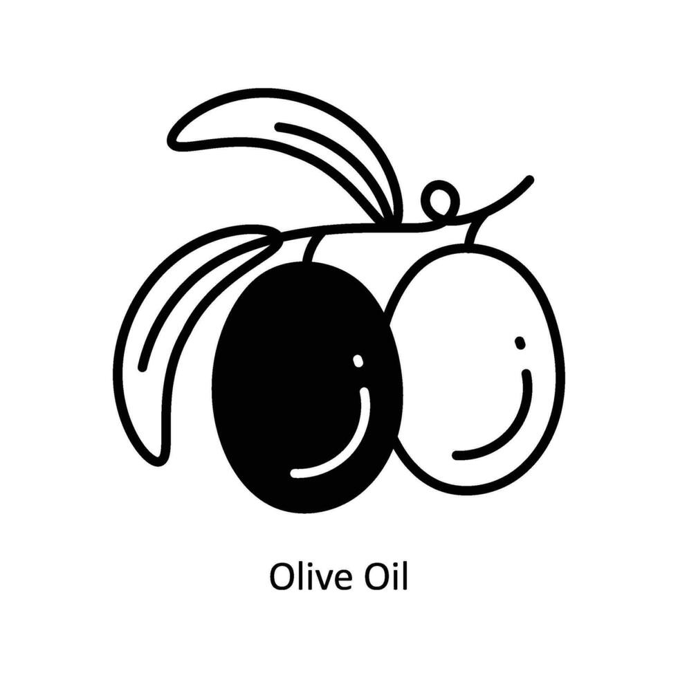 Olive Öl Gekritzel Symbol Design Illustration. Essen und Getränke Symbol auf Weiß Hintergrund eps 10 Datei vektor