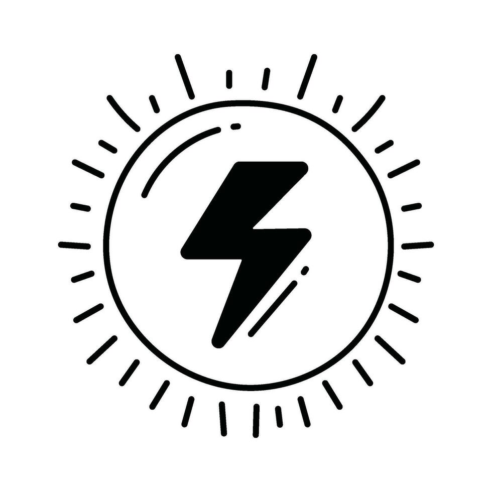 Blitz Energie Gekritzel Symbol Design Illustration. Ökologie Symbol auf Weiß Hintergrund eps 10 Datei vektor