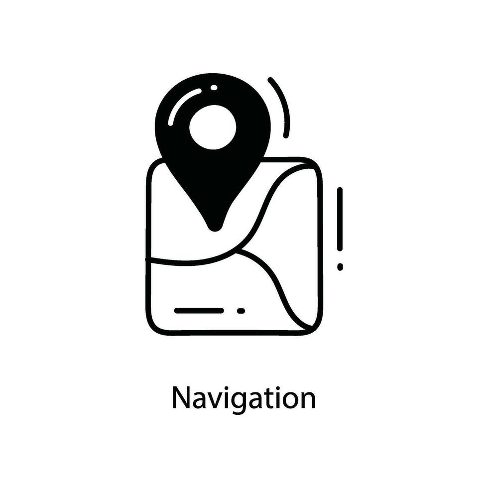 Navigation Gekritzel Symbol Design Illustration. Reise Symbol auf Weiß Hintergrund eps 10 Datei vektor