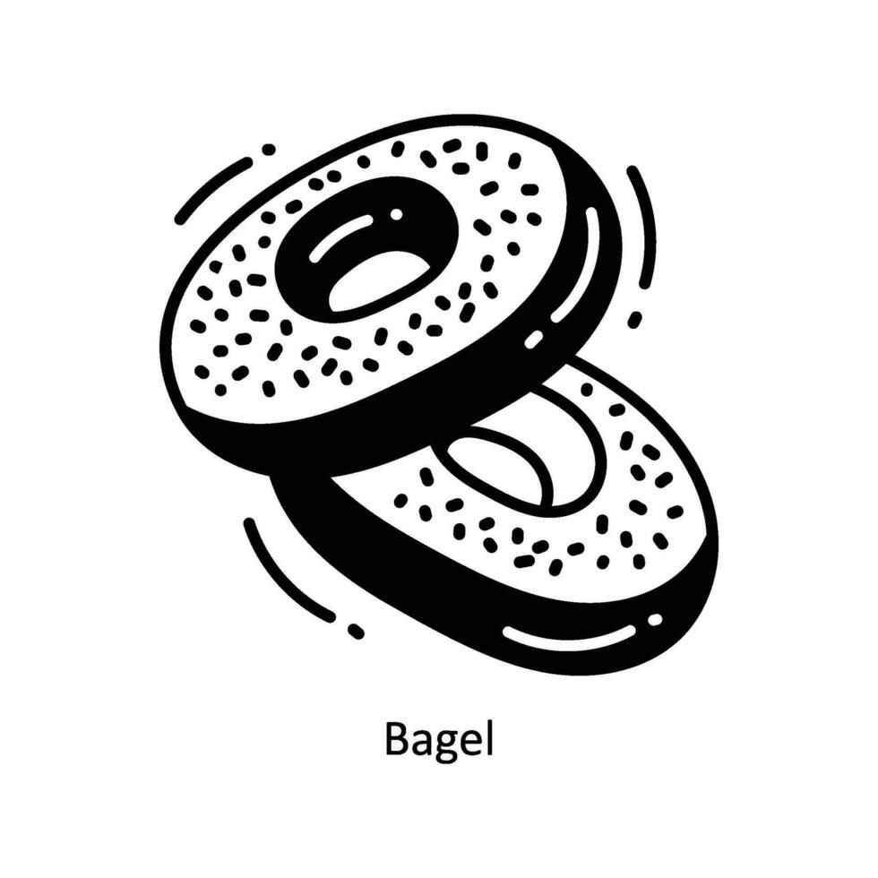 Bagel Gekritzel Symbol Design Illustration. Essen und Getränke Symbol auf Weiß Hintergrund eps 10 Datei vektor