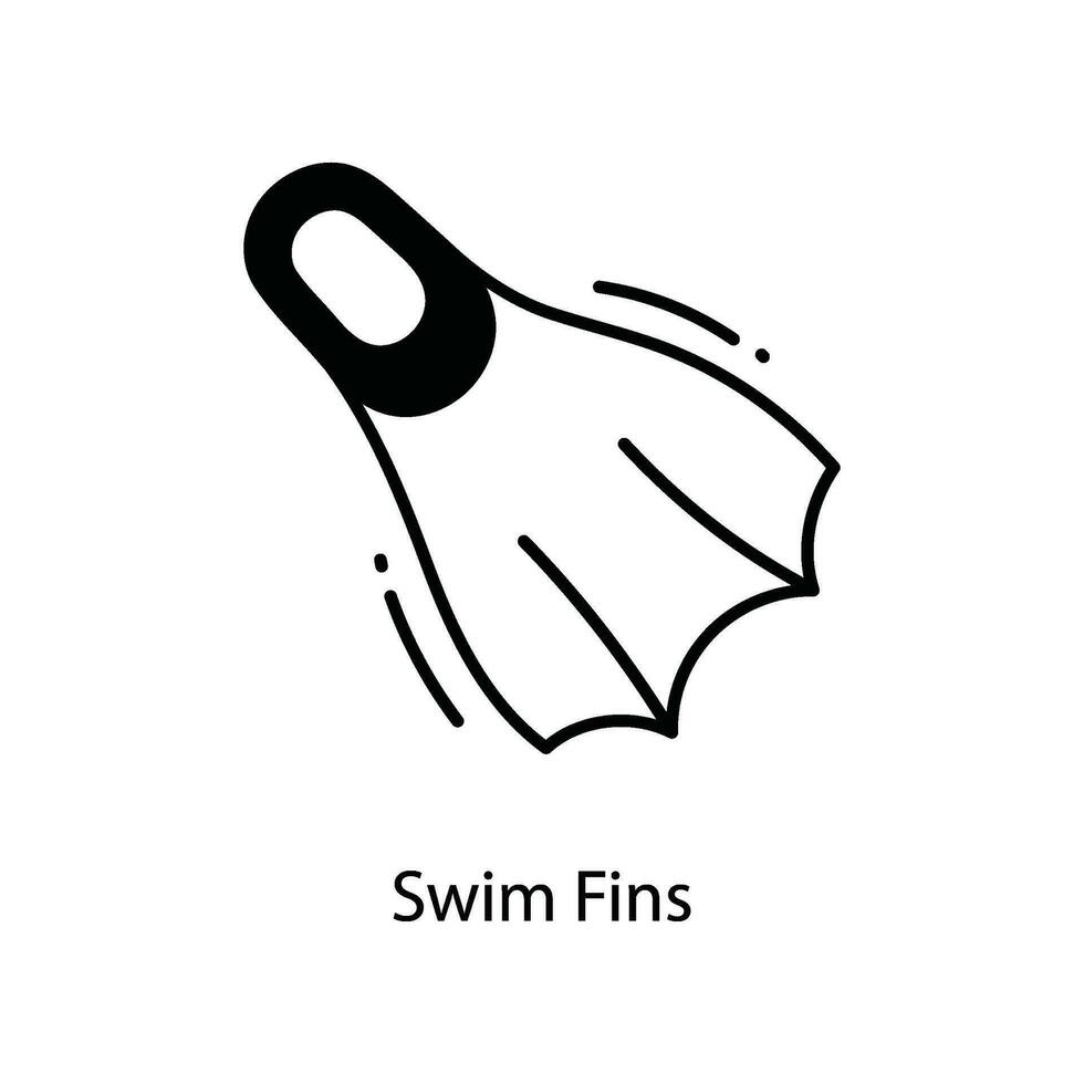 schwimmen Flossen Gekritzel Symbol Design Illustration. Reise Symbol auf Weiß Hintergrund eps 10 Datei vektor