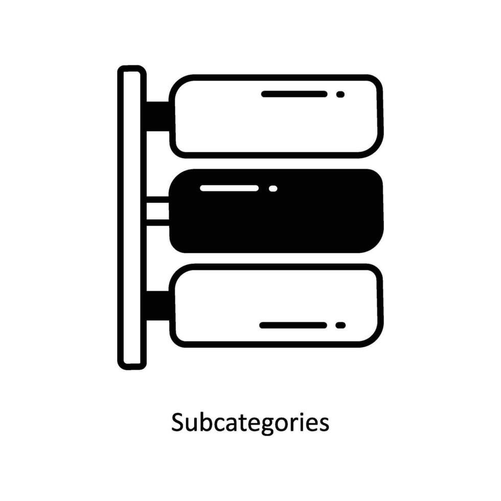 underkategorier klotter ikon design illustration. e-handel och handla symbol på vit bakgrund eps 10 fil vektor