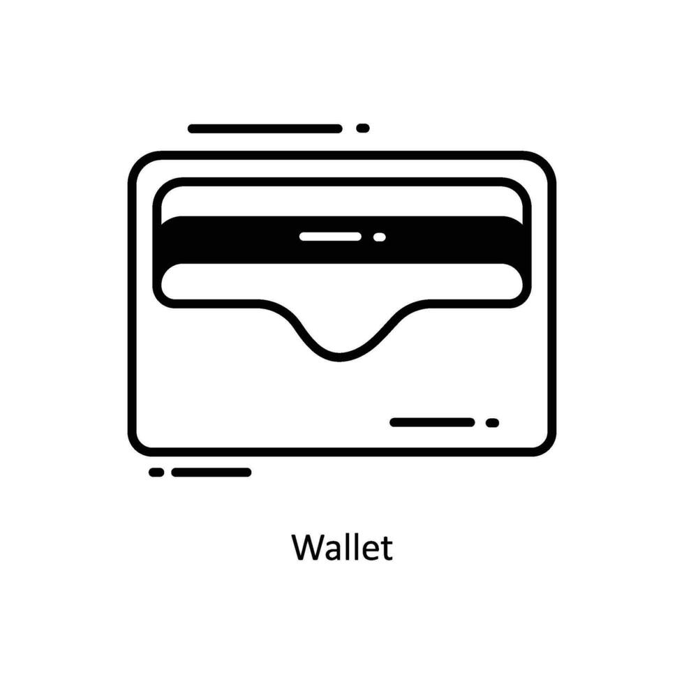 Brieftasche Gekritzel Symbol Design Illustration. E-Commerce und Einkaufen Symbol auf Weiß Hintergrund eps 10 Datei vektor