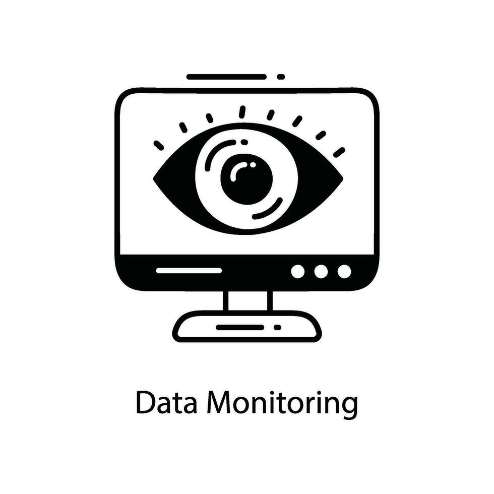 Daten Überwachung Gekritzel Symbol Design Illustration. Vernetzung Symbol auf Weiß Hintergrund eps 10 Datei vektor