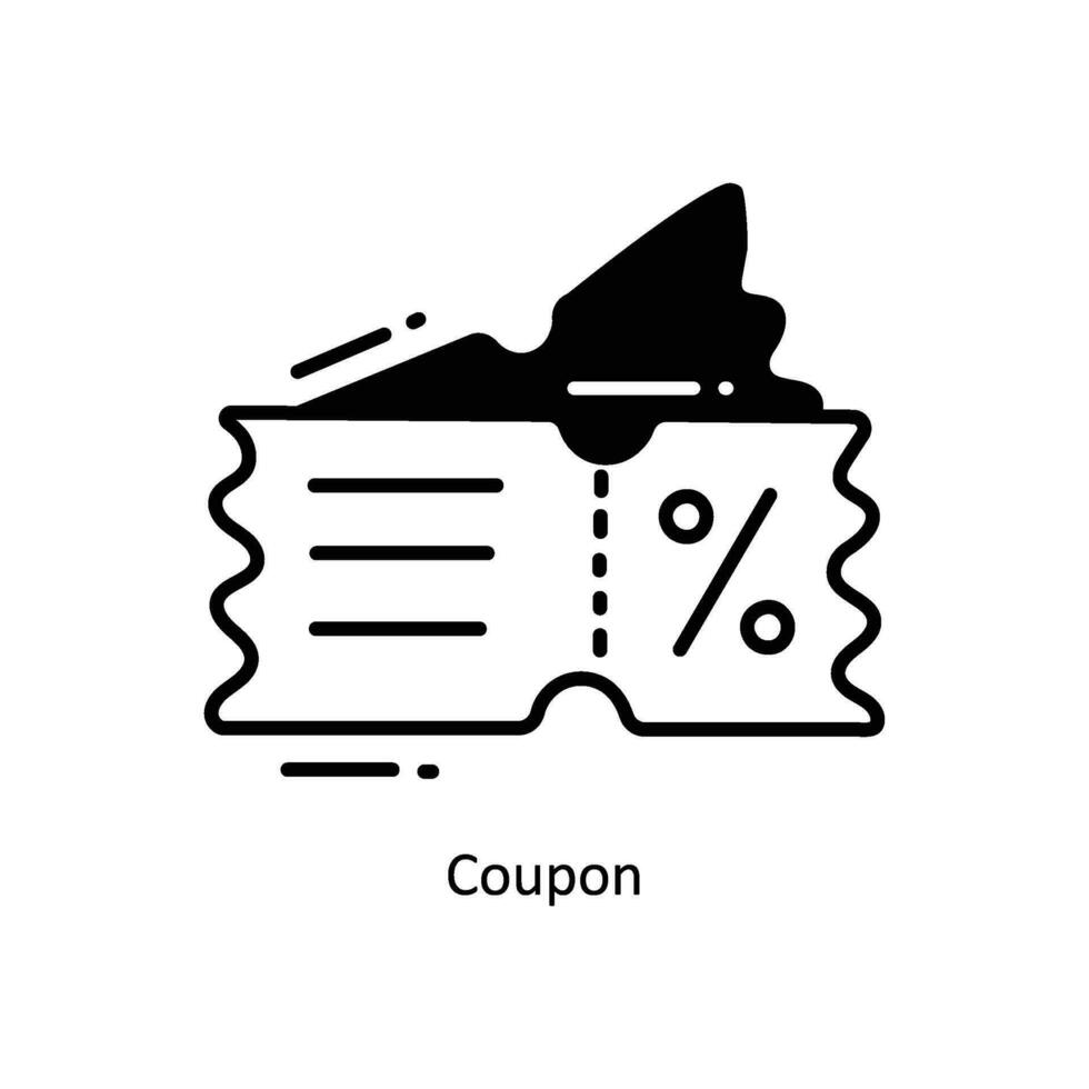 Coupon Gekritzel Symbol Design Illustration. E-Commerce und Einkaufen Symbol auf Weiß Hintergrund eps 10 Datei vektor