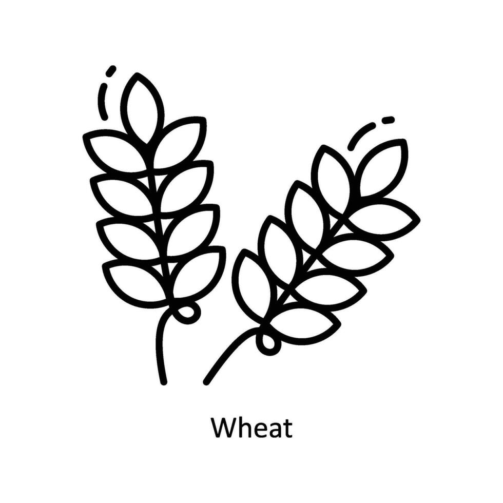 Weizen Gekritzel Symbol Design Illustration. Essen und Getränke Symbol auf Weiß Hintergrund eps 10 Datei vektor