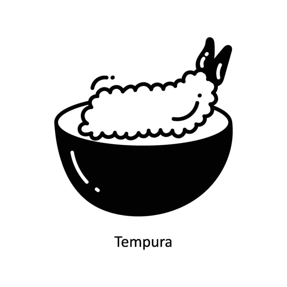 Tempura Gekritzel Symbol Design Illustration. Essen und Getränke Symbol auf Weiß Hintergrund eps 10 Datei vektor
