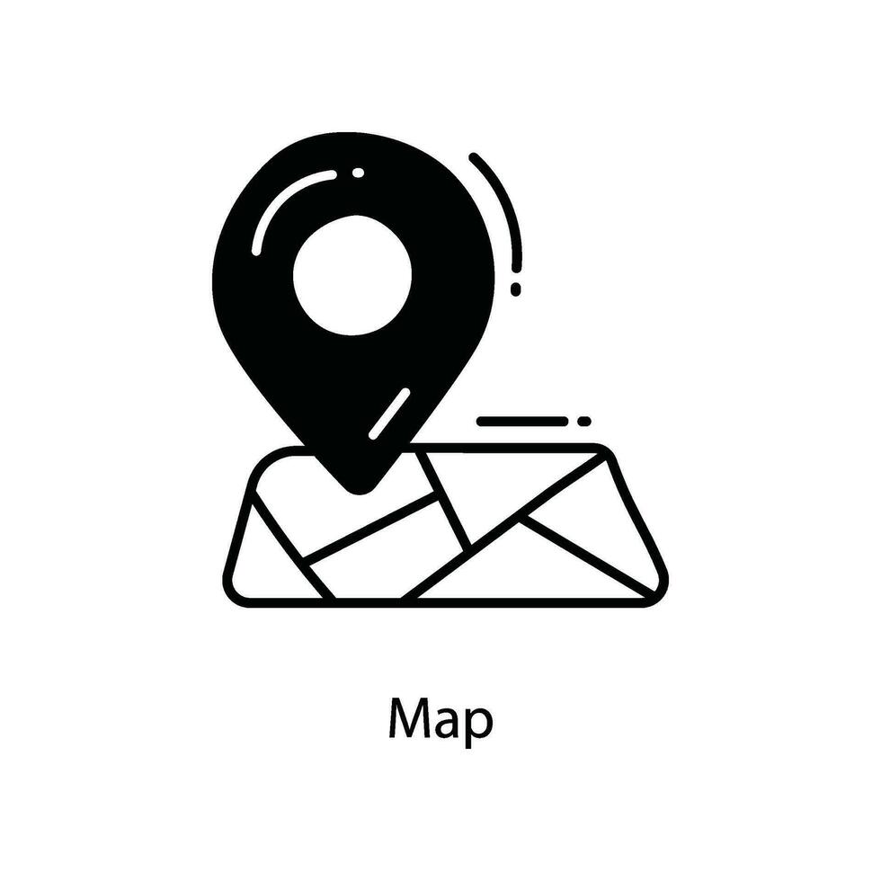 Karte Gekritzel Symbol Design Illustration. Reise Symbol auf Weiß Hintergrund eps 10 Datei vektor