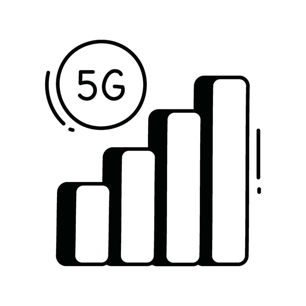 mobil nätverk klotter ikon design illustration. vetenskap och teknologi symbol på vit bakgrund eps 10 fil vektor