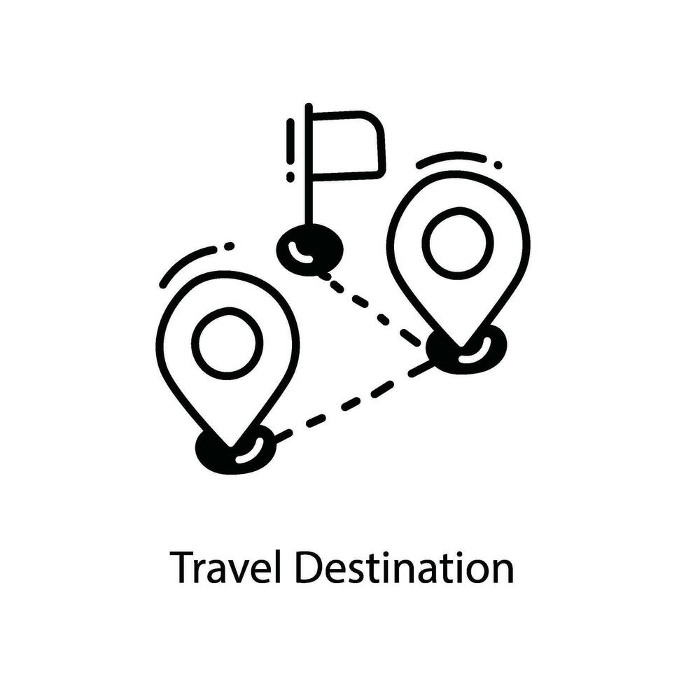 Reise Ziel Gekritzel Symbol Design Illustration. Reise Symbol auf Weiß Hintergrund eps 10 Datei vektor