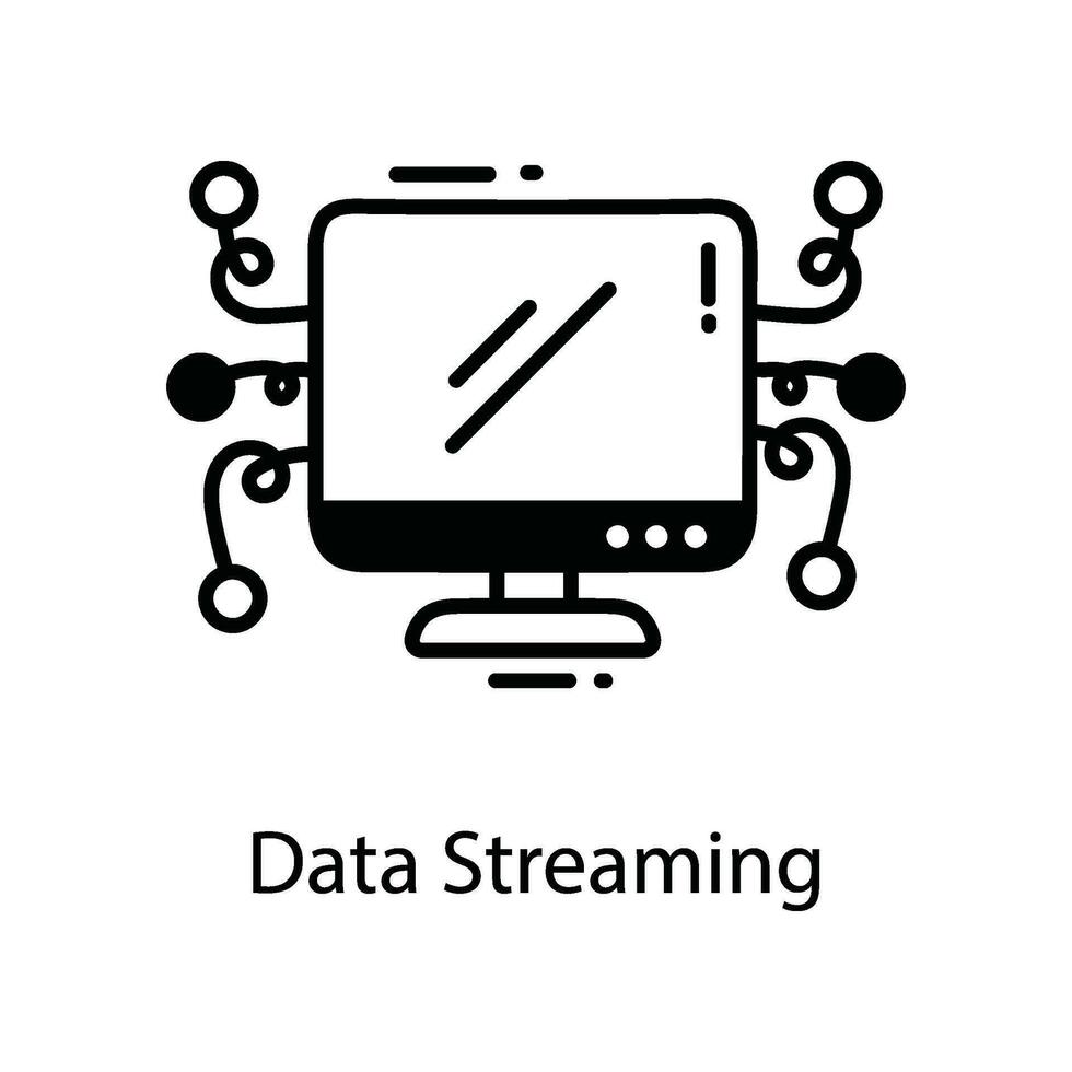 Daten Streaming Gekritzel Symbol Design Illustration. Vernetzung Symbol auf Weiß Hintergrund eps 10 Datei vektor