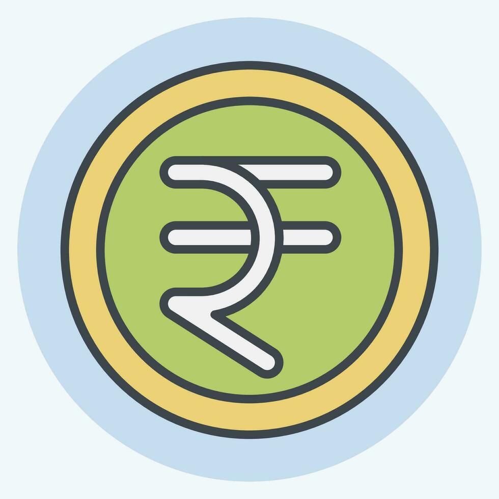 ikon rupee. relaterad till Indien symbol. Färg para stil. enkel design redigerbar. enkel illustration vektor