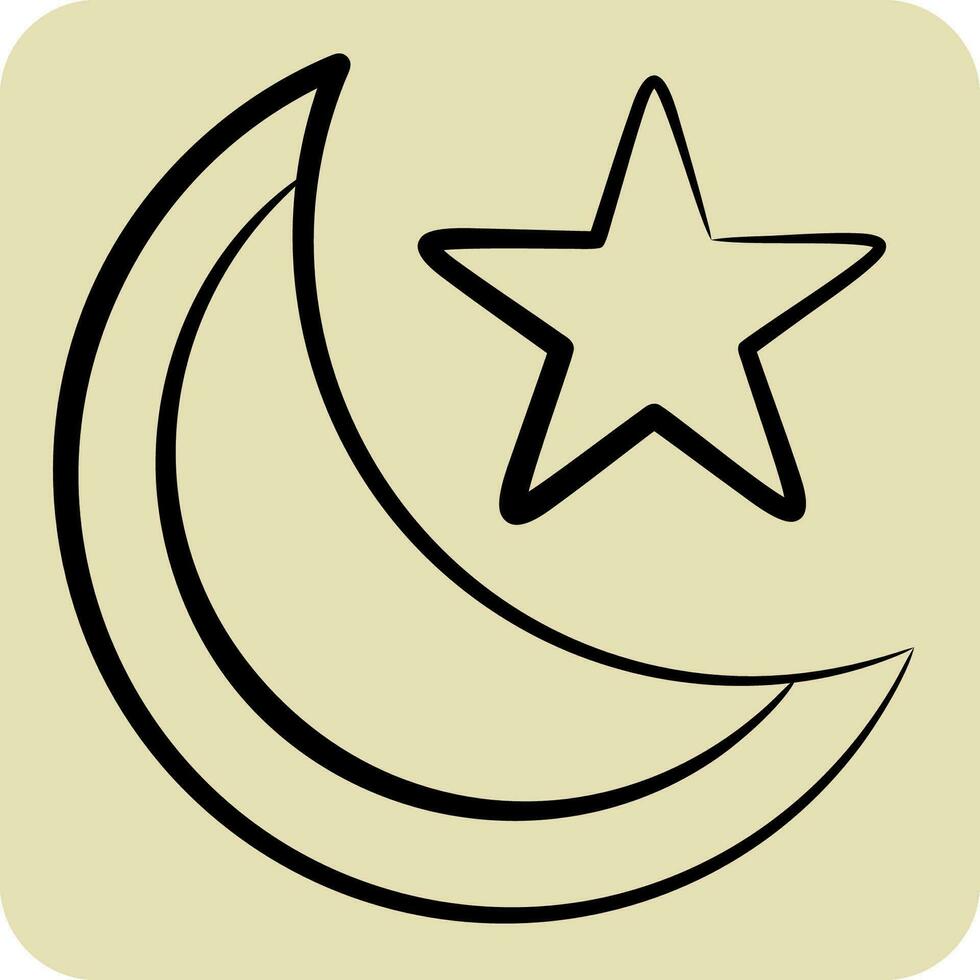 ikon muslim. relaterad till Indien symbol. hand dragen stil. enkel design redigerbar. enkel illustration vektor