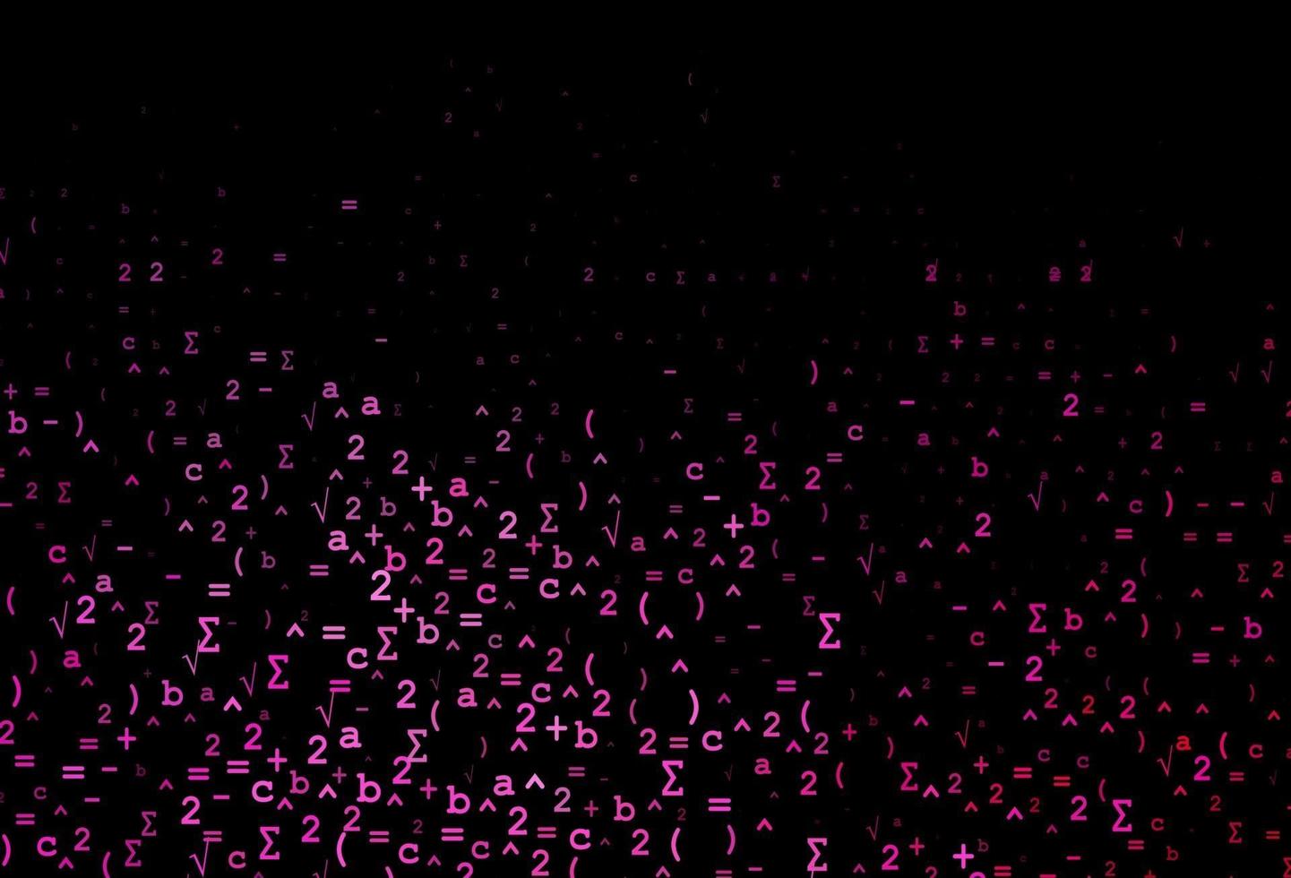 mörkrosa vektor bakgrund med siffrorsymboler.