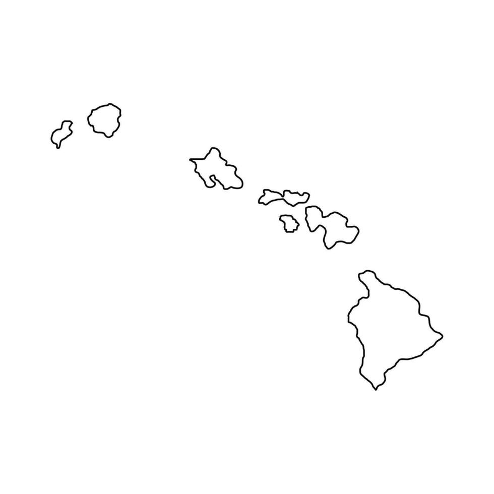 Hawaii - - uns Zustand. Kontur Linie im schwarz Farbe. Vektor Illustration. eps 10