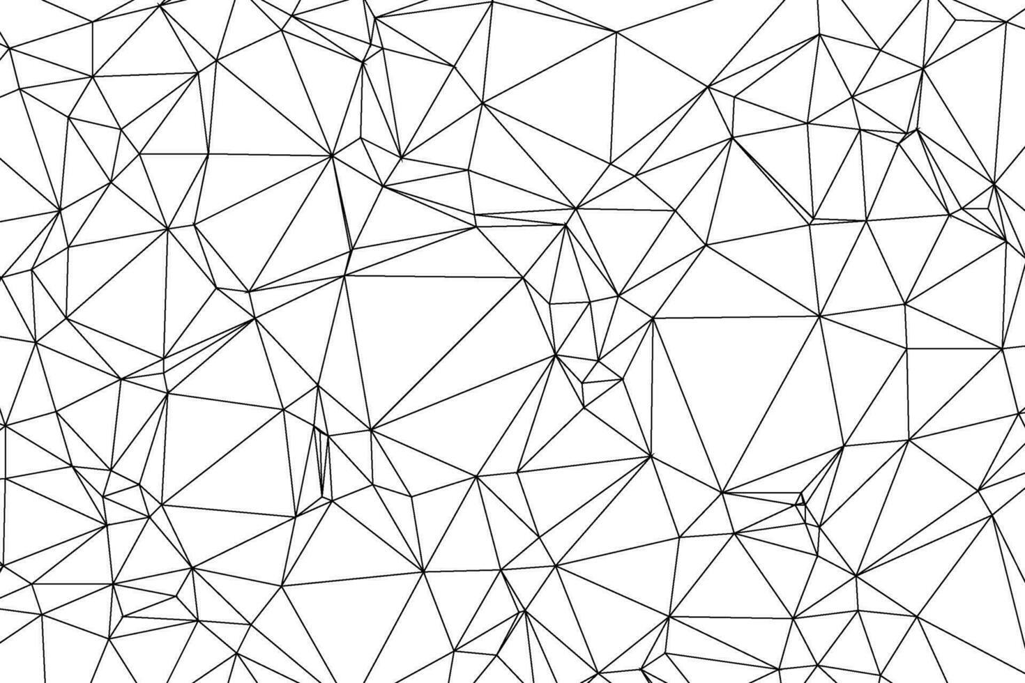 abstrakt schwarz Linie Polygon geometrisch Dreieck auf Weiß Vektor Hintergrund.