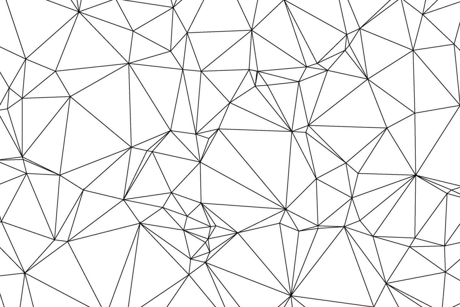 abstrakt schwarz Linie Polygon geometrisch Dreieck auf Weiß Vektor Hintergrund.